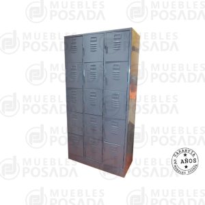 Locker de 3 cuerpos 15 compartimientos